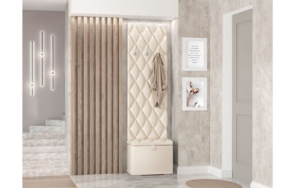 

Диал Прихожая Диал Вешалка + Пуф Ромб, Бежевый