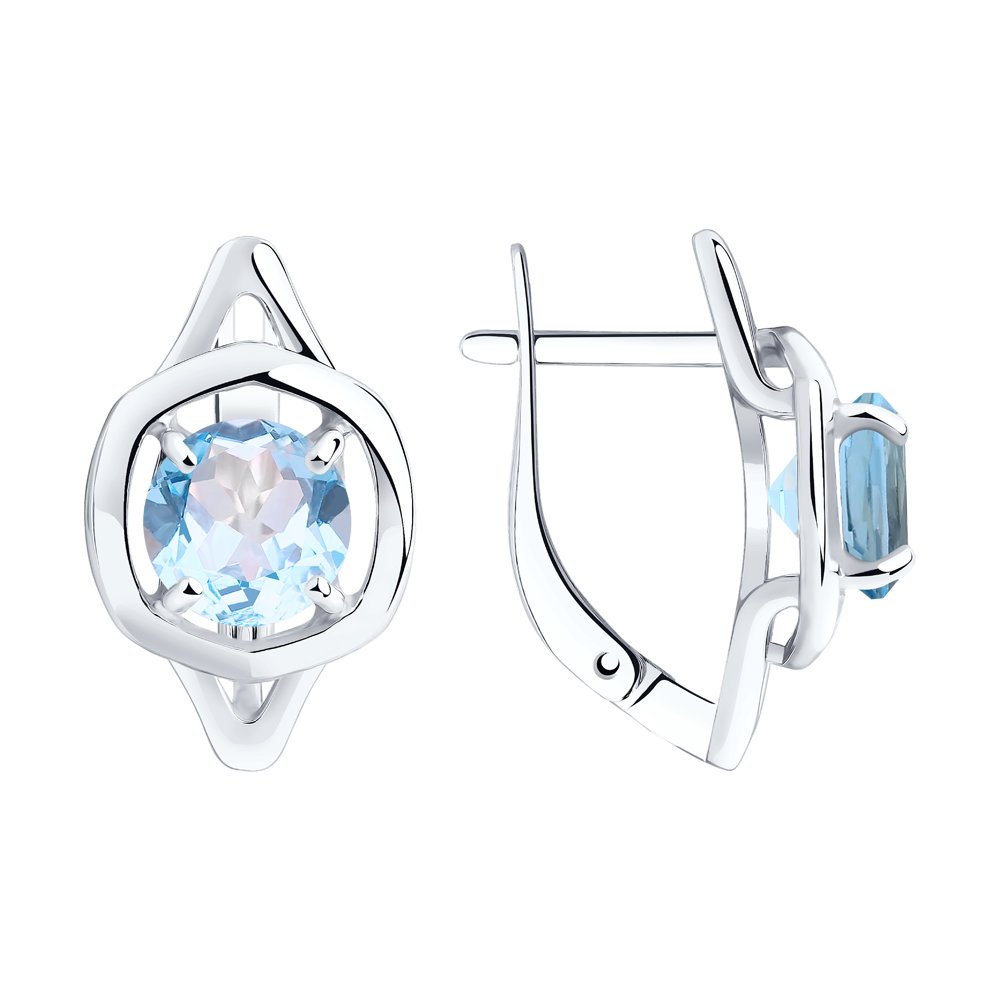 

Серьги женские из серебра Diamant 94-320-00552-1, топаз, 94-320-00552-1