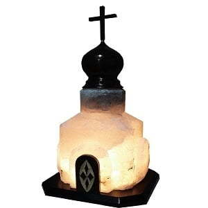 фото Соляная лампа церковь 5 кг цветная nobrand
