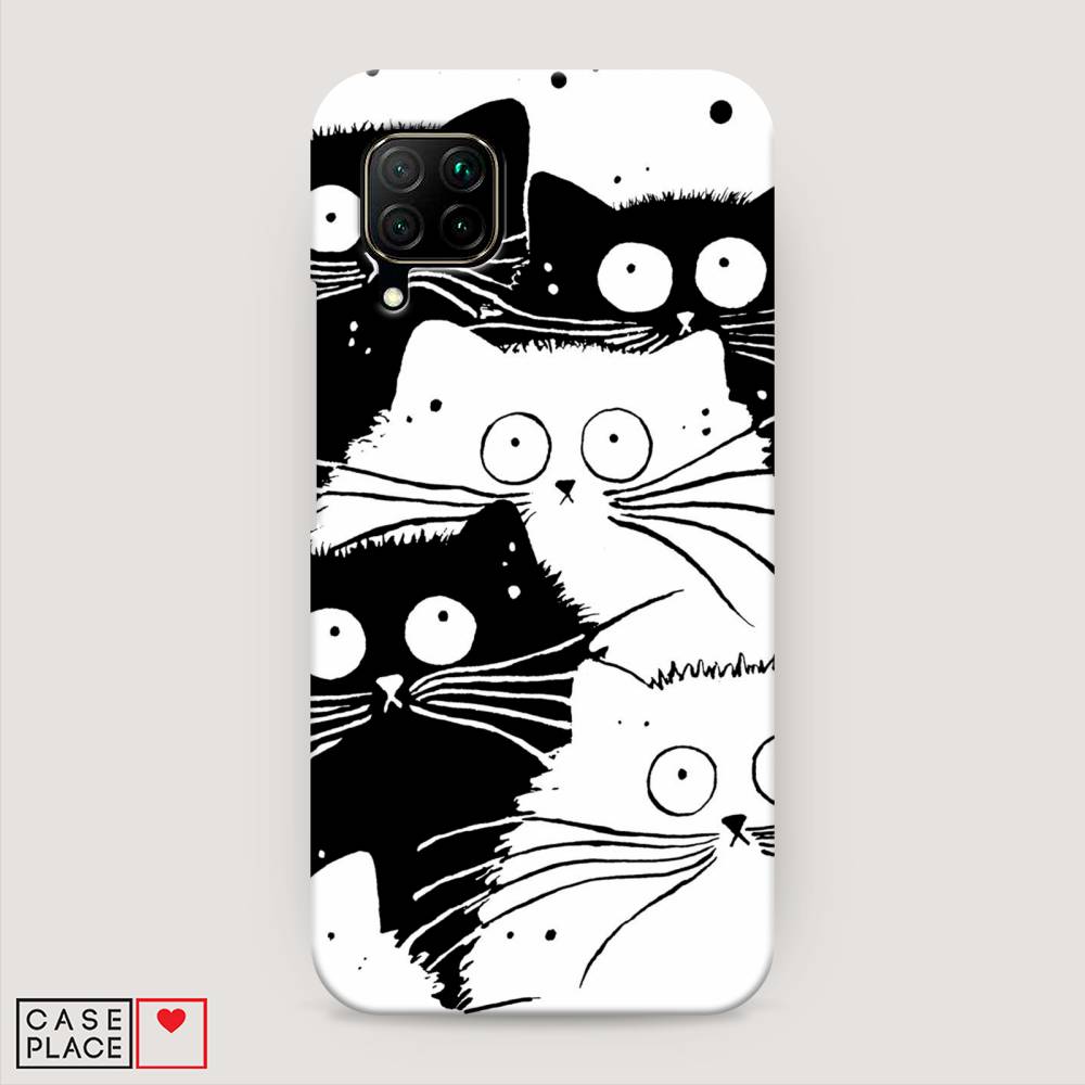 фото Чехол awog "коты черно-белые" для huawei nova 7i
