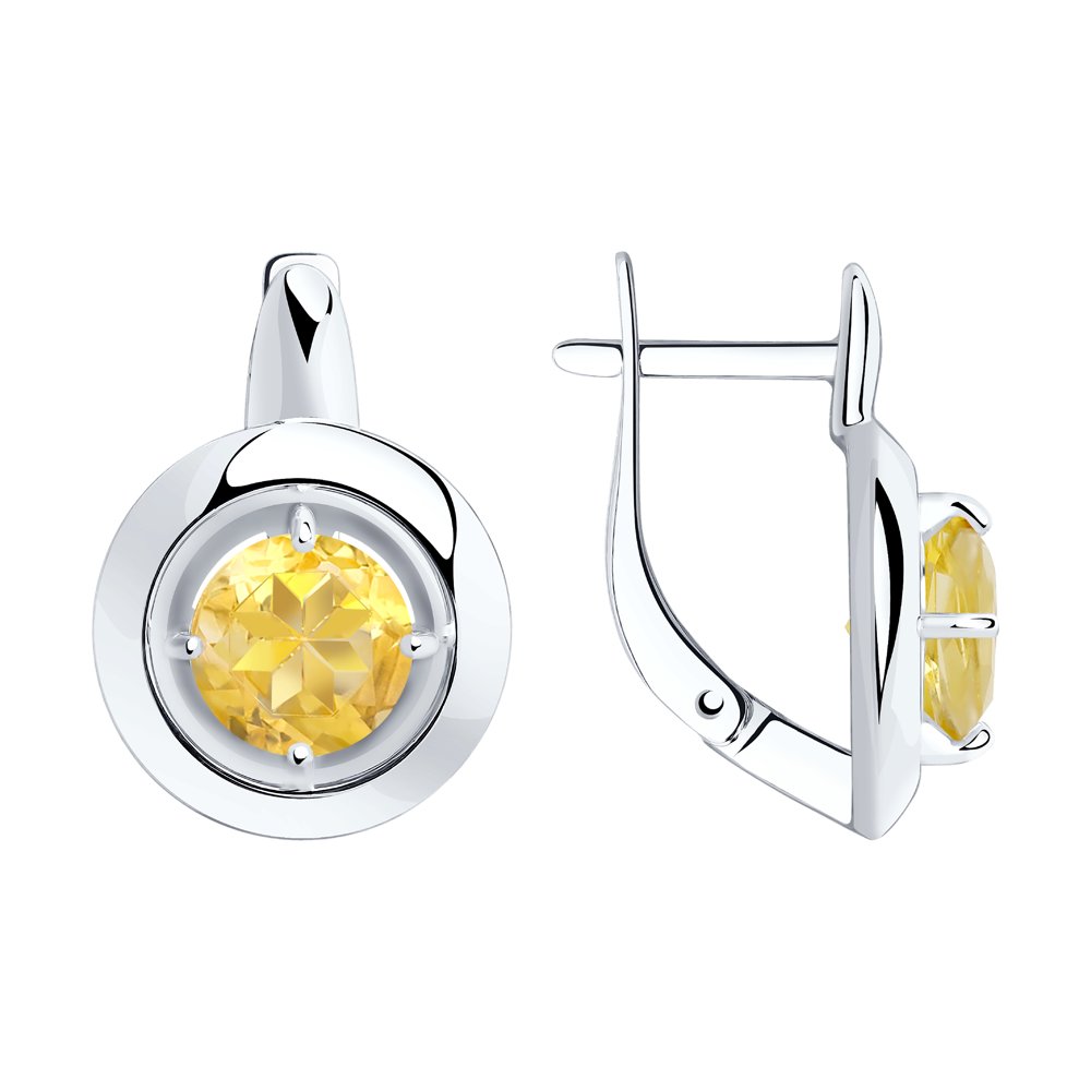 

Серьги женские из серебра Diamant 94-320-00782-3, цитрин, 94-320-00782-3