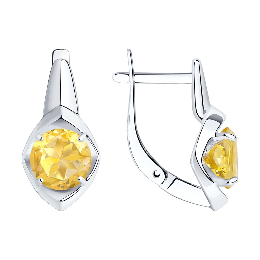 

Серьги женские из серебра Diamant 94-320-00783-3, цитрин, 94-320-00783-3