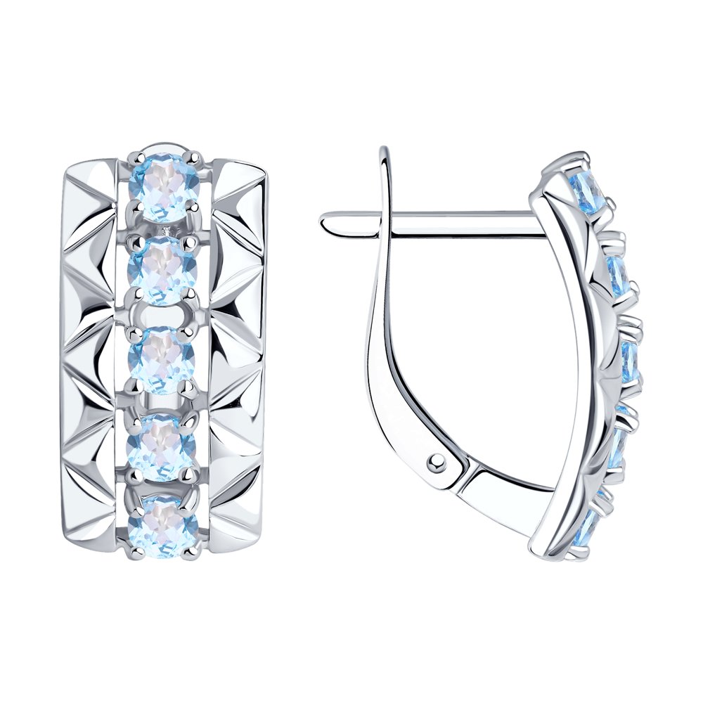 

Серьги женские из серебра Diamant 94-320-00800-1, топаз, 94-320-00800-1