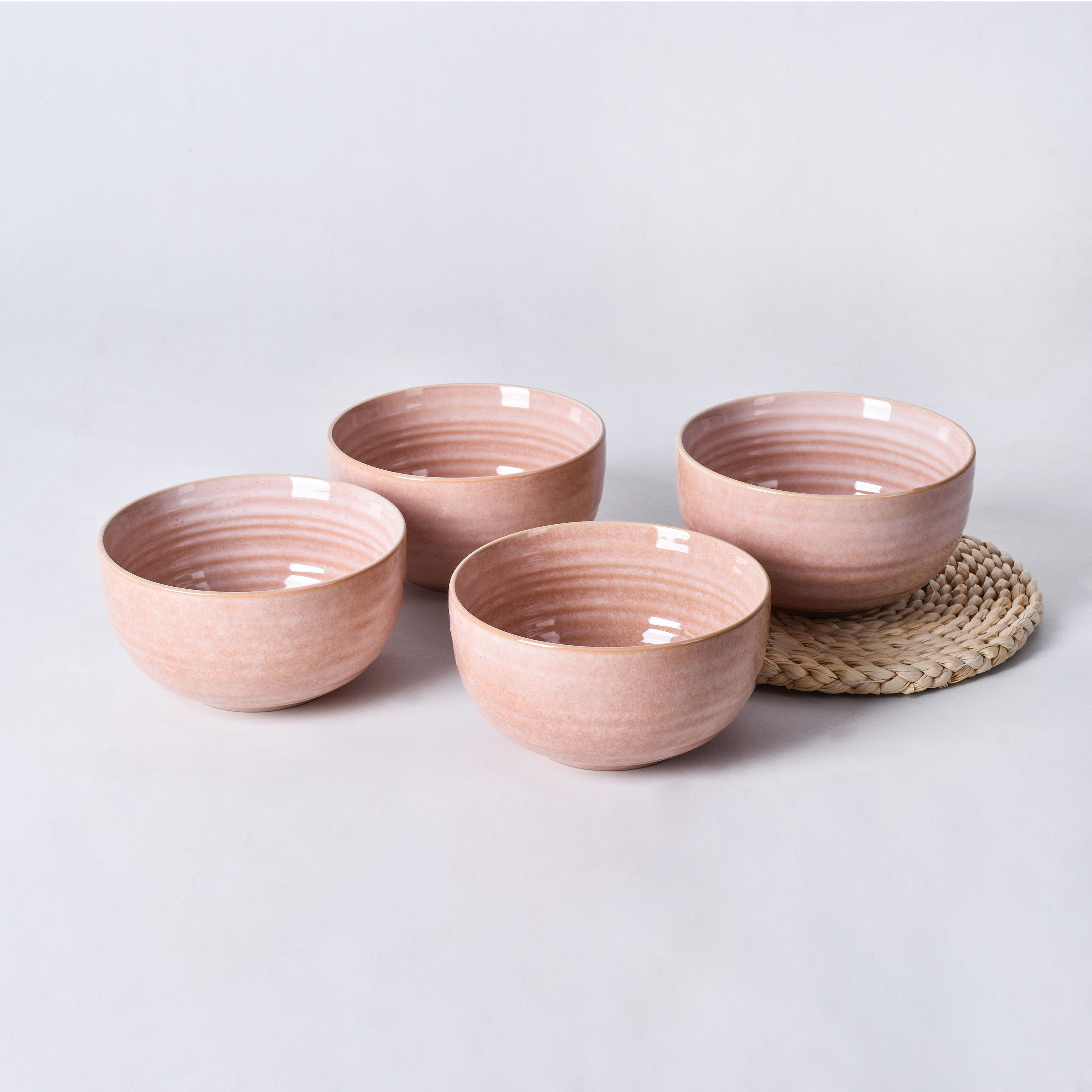 Салатник Stoneware Розовый набор из 4 шт