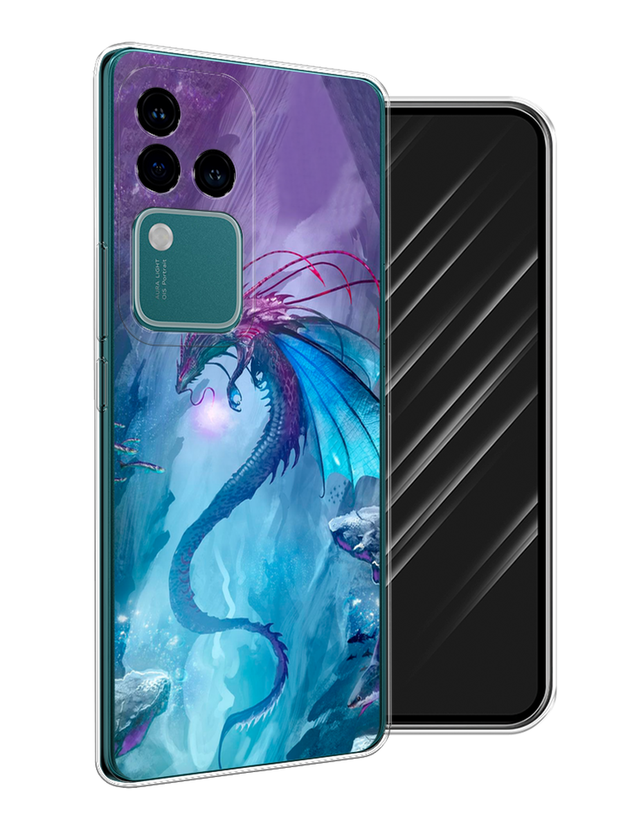 

Чехол Awog на Vivo V30 Pro/S18 Pro "Водный дракон", Голубой;фиолетовый;синий, 269950-1