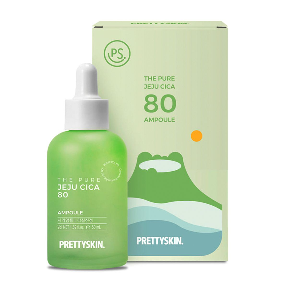 Сыворотка PrettySkin с экстрактом центеллы The Pure Jeju Cica 80 Ampoule 50 мл