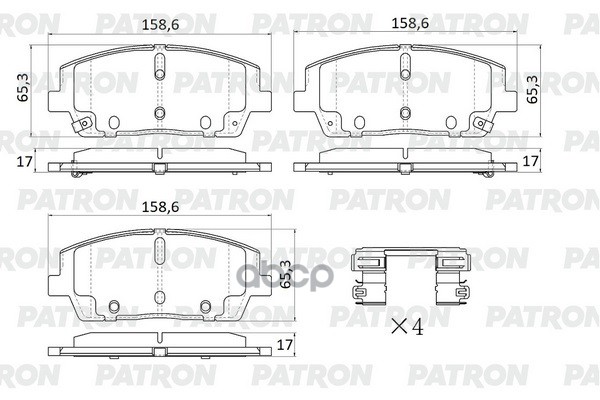 

Колодки тормозные дисковые перед. HYUNDAI Santa Fe IV 2.4GDI/2.2CRDi 18- PATRON PBP193