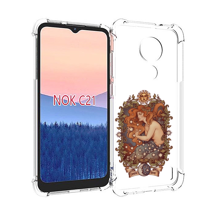 

Чехол MyPads звездная девушка абстракция для Nokia C21, Прозрачный, Tocco