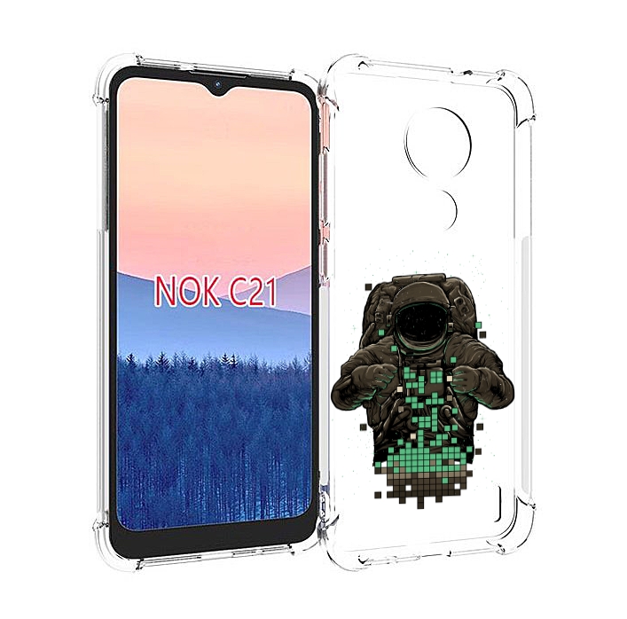 

Чехол MyPads космонавт с пикселями для Nokia C21, Прозрачный, Tocco