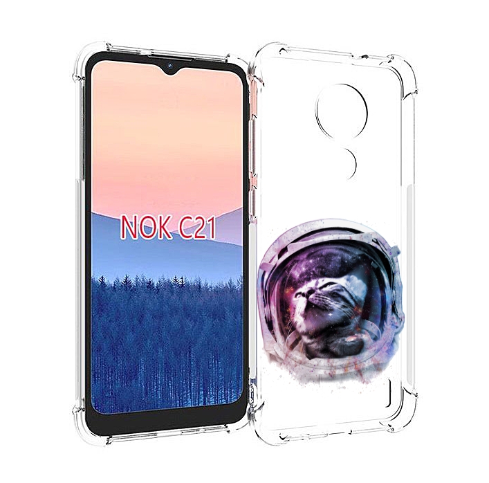 

Чехол MyPads кот в шлеме для Nokia C21, Прозрачный, Tocco