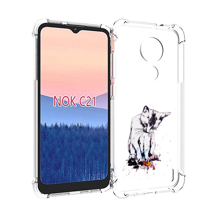 

Чехол MyPads кот и микки для Nokia C21, Прозрачный, Tocco