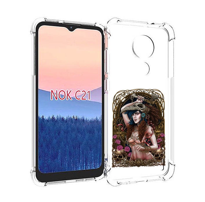 

Чехол MyPads красивая девушка рисунок для Nokia C21, Прозрачный, Tocco