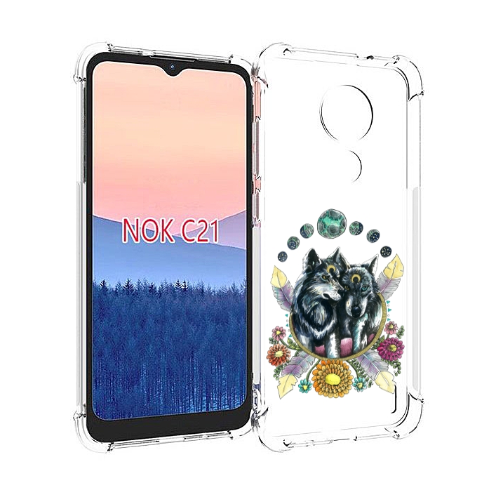 

Чехол MyPads красивые волки абстракция для Nokia C21, Прозрачный, Tocco