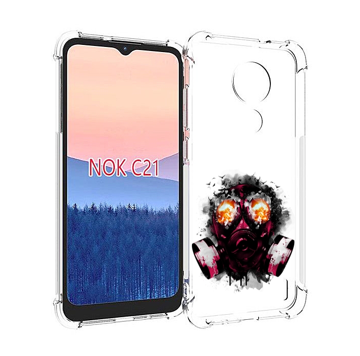 

Чехол MyPads красный противогаз для Nokia C21, Прозрачный, Tocco
