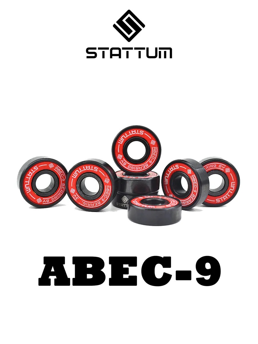 

Подшипники Stattum ABEC-9 красный chrome box