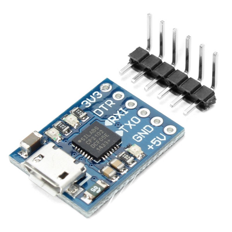 

Преобразователь USB - UART на CP2102 (micro USB), Синий