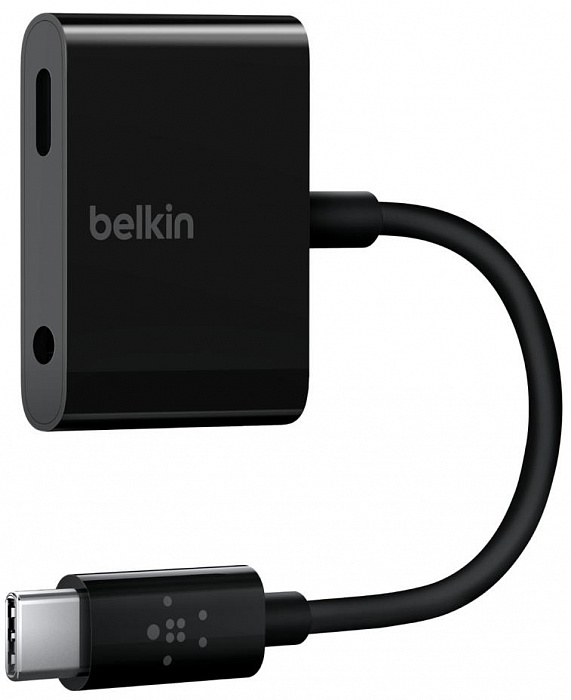 фото Переходник belkin rockstar usb-c-minijack/usb-c f7u080btblk (black)