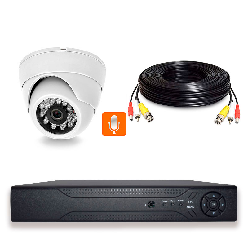 комплект видеонаблюдения ahd 2мп ps link kit a202hdm 2 камеры для помещения с микрофоном Комплект видеонаблюдения AHD 2Мп PS-link KIT-A201HDM