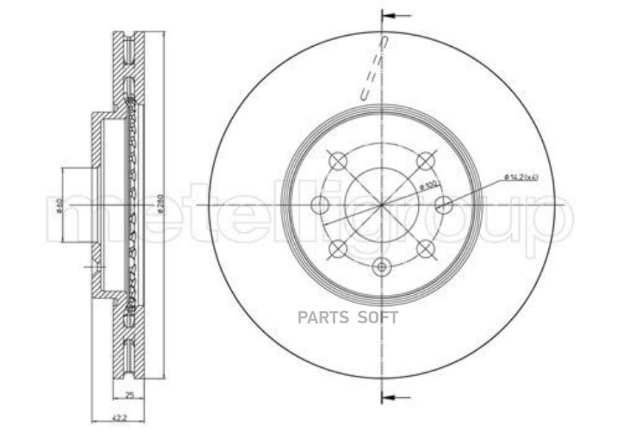 

23-0825C-диск тормозной передний \ Opel Astra 1.4/1.6 04>