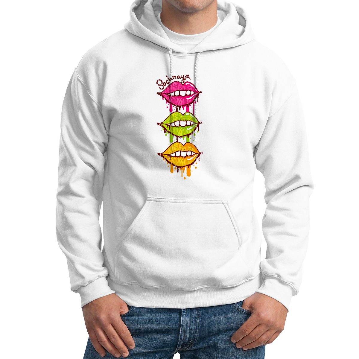 

Худи унисекс CoolPodarok Губы сочная белое 56 RU, M0151492