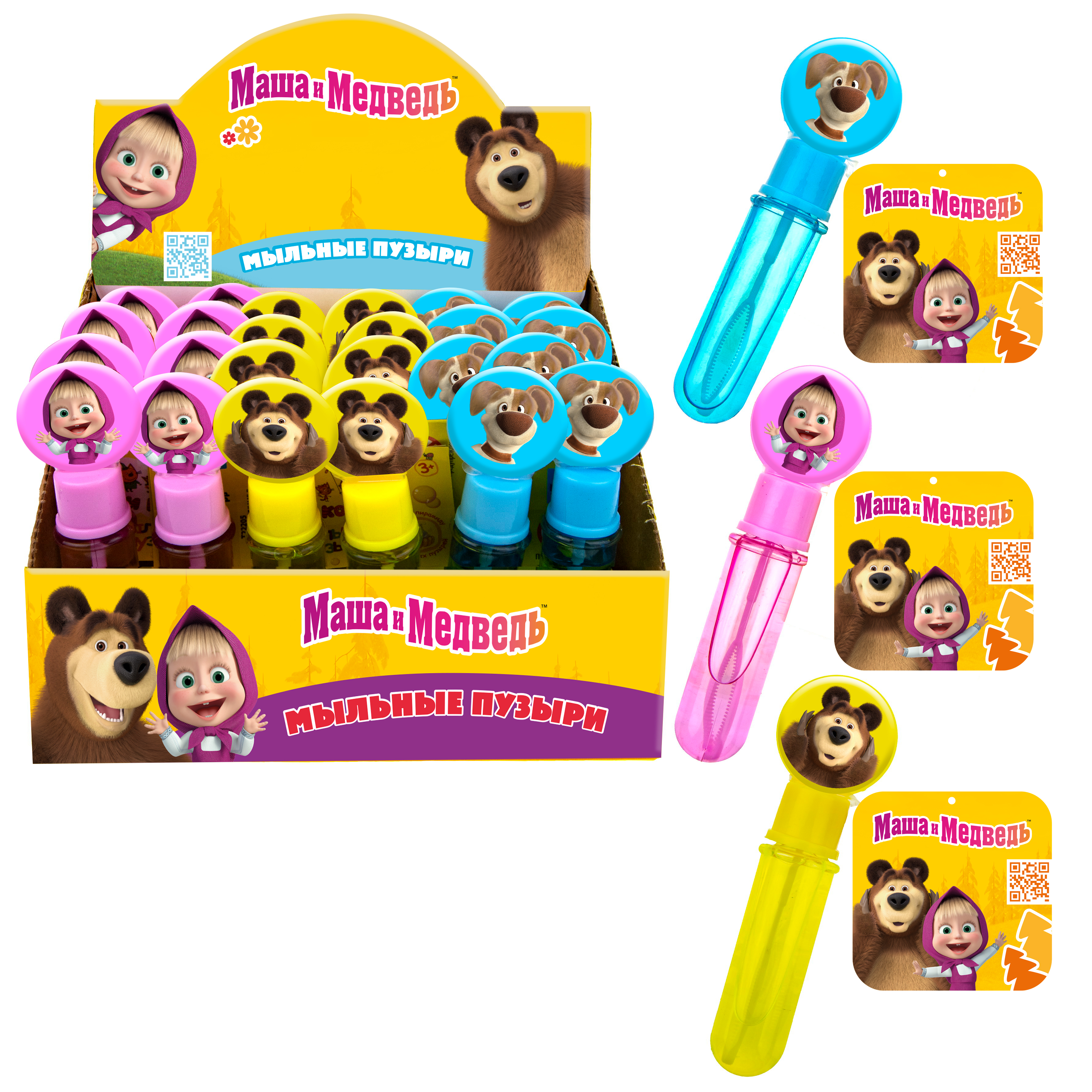 

Мыльные пузыри 1toy Маша и медведь нелопающиеся с кругляшом на крышке 10 мл, Т24942