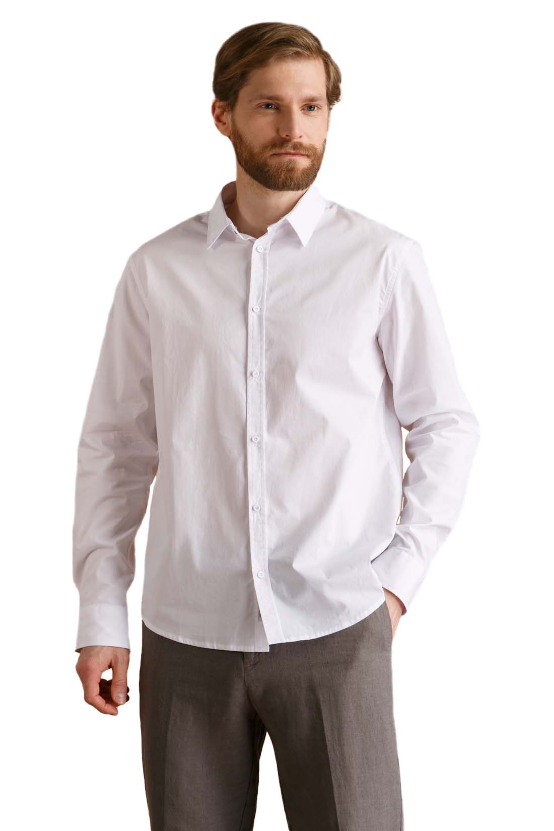 Рубашка мужская Baon B6622008 белая XL