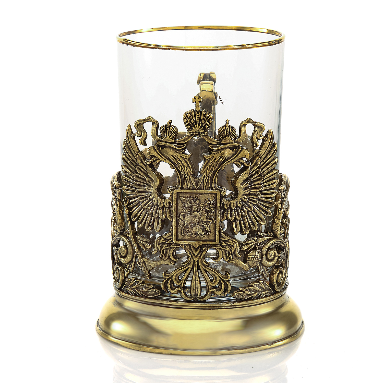 

Подстаканник латунный "Герб РФ", Золотистый