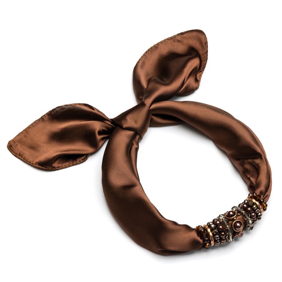 Шейный платок женский FOXTROT 002262 темно-коричневый, 50х50 см