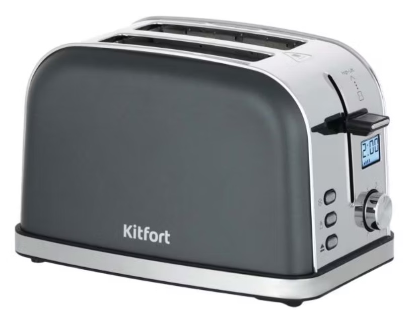 

Тостер Kitfort КТ-2036-5 серебристый, черный, КТ-2036-5