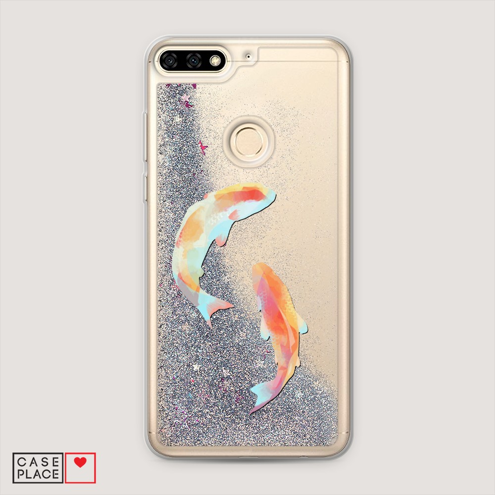 

Чехол Awog на Honor 7C/7A Pro/Y6 Prime 2018 "Акварельные карпы", Разноцветный, 64591-1