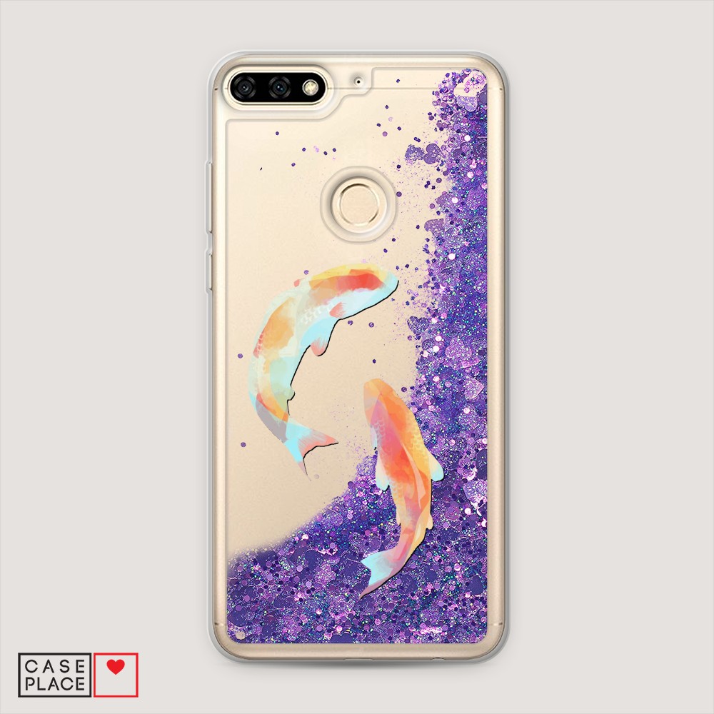 

Чехол Awog на Honor 7C/7A Pro/Y6 Prime 2018 "Акварельные карпы", Разноцветный, 64592-1