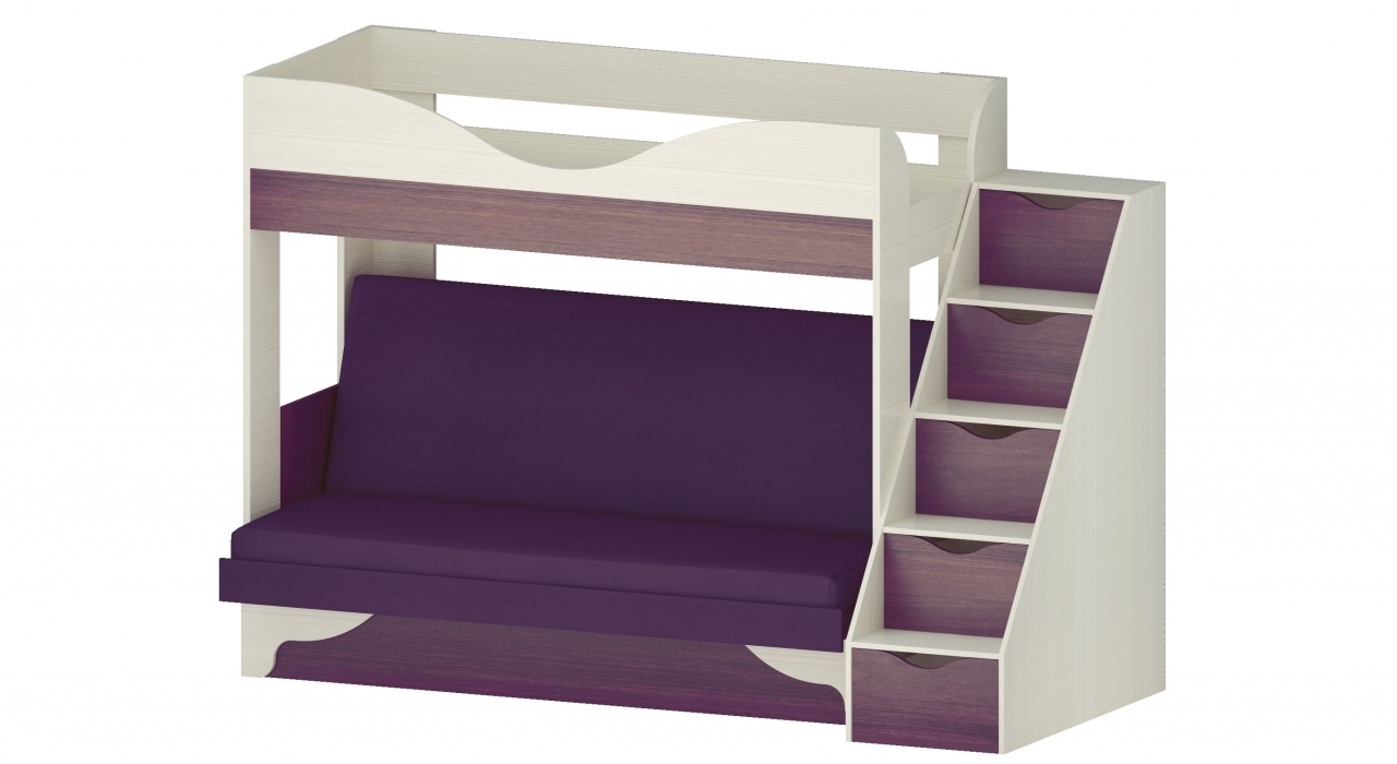 двухъярусная кровать с диваном bambini divanno
