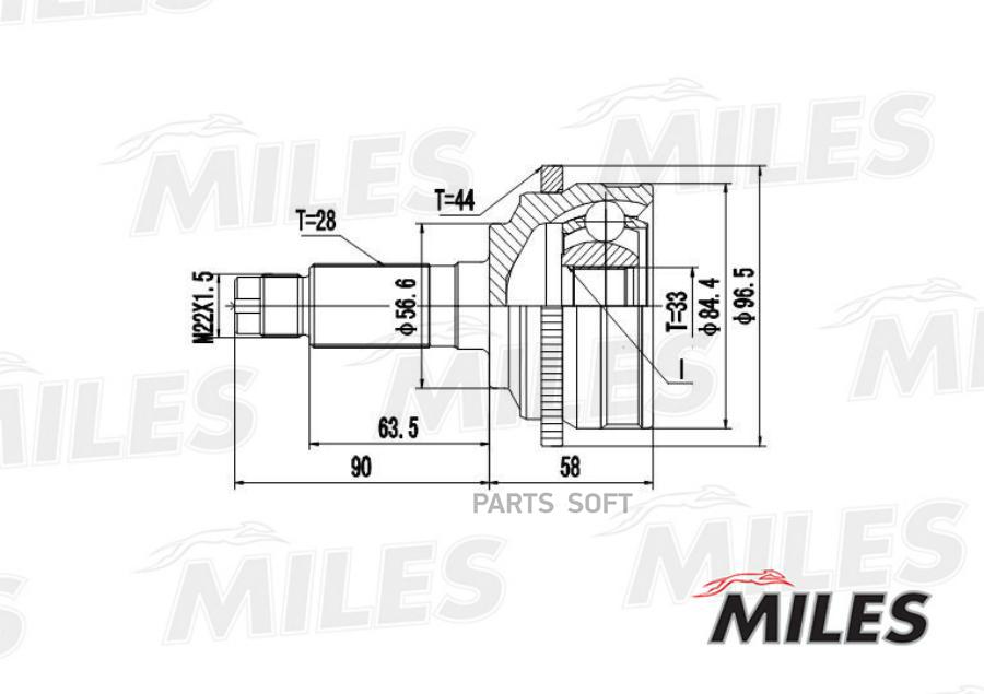 

Шрус Наружный Mazda 6 02- (С Abs) (Gkn 304312) Ga20221 Miles арт. GA20221