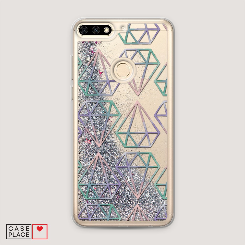 

Чехол Awog на Honor 7C/7A Pro/Y6 Prime 2018 "Бриллианты голографика", Разноцветный, 64591-1