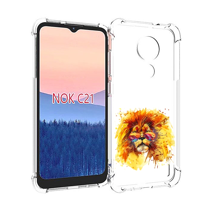 

Чехол MyPads лев в очках для Nokia C21, Прозрачный, Tocco