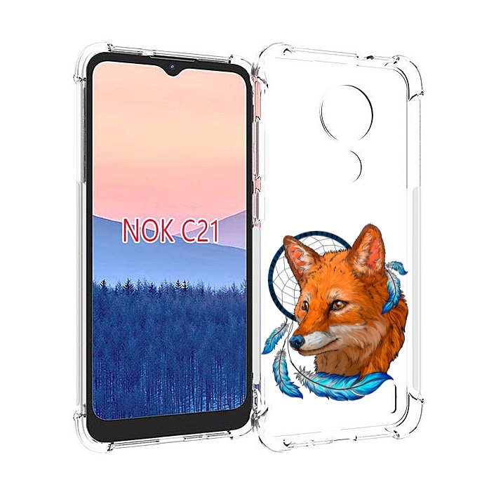 

Чехол MyPads лиса и ловец снов для Nokia C21, Прозрачный, Tocco