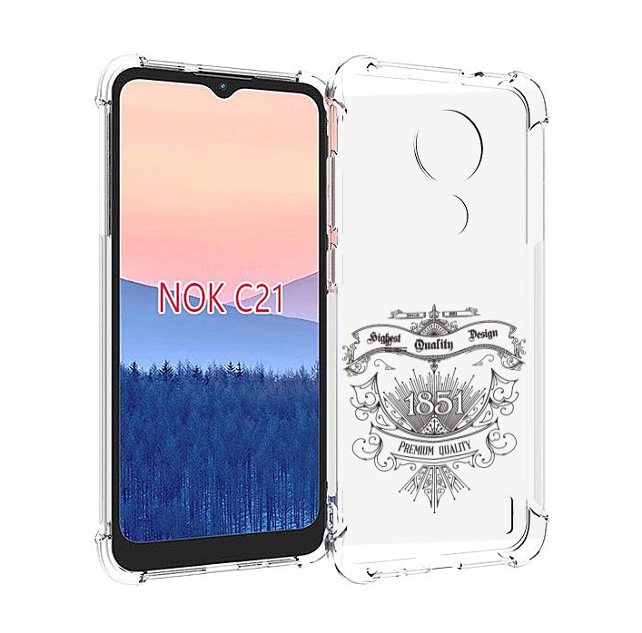

Чехол MyPads логотип 1851 год для Nokia C21, Прозрачный, Tocco
