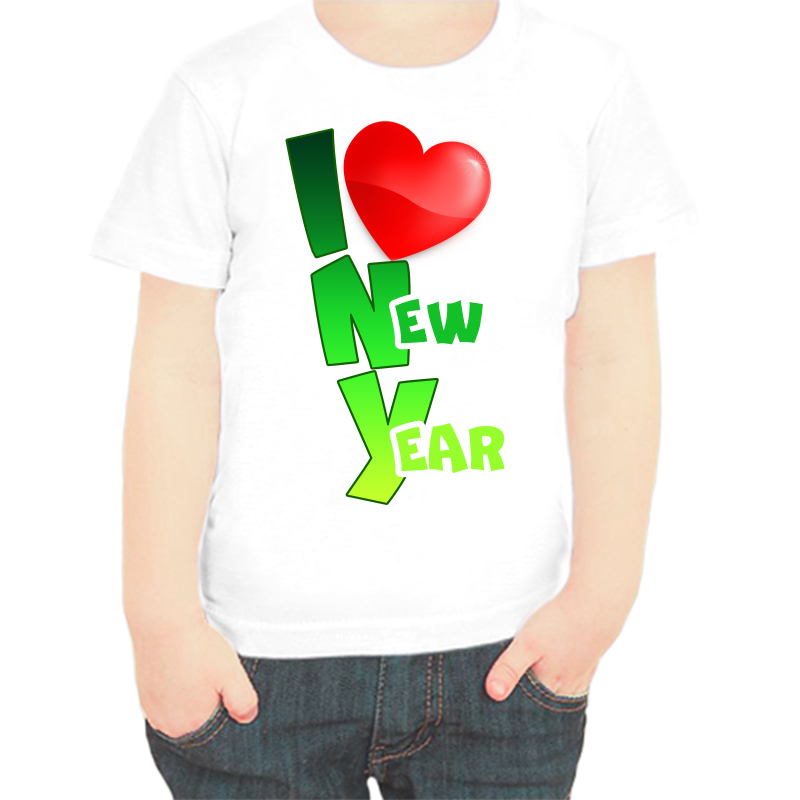 

Футболка мальчику белая 22 р-р I love new year, Белый, fdm_i_love_new_year