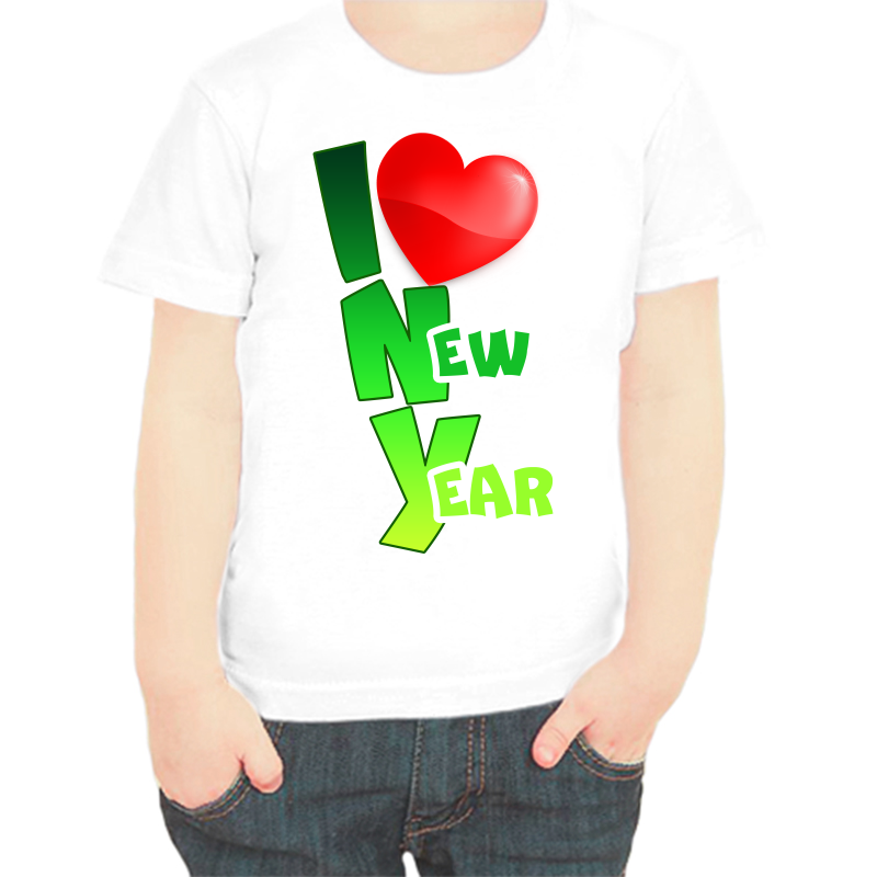 

Футболка мальчику белая 36 р-р I love new year, Белый, fdm_i_love_new_year