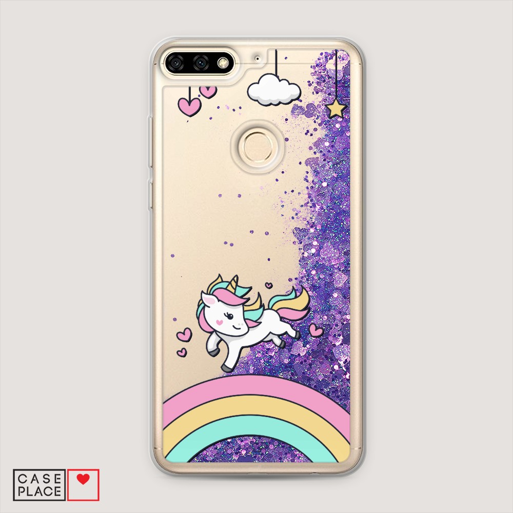 

Чехол Awog на Honor 7C/7A Pro/Y6 Prime 2018 "Единорог на радуге", Разноцветный, 64592-1
