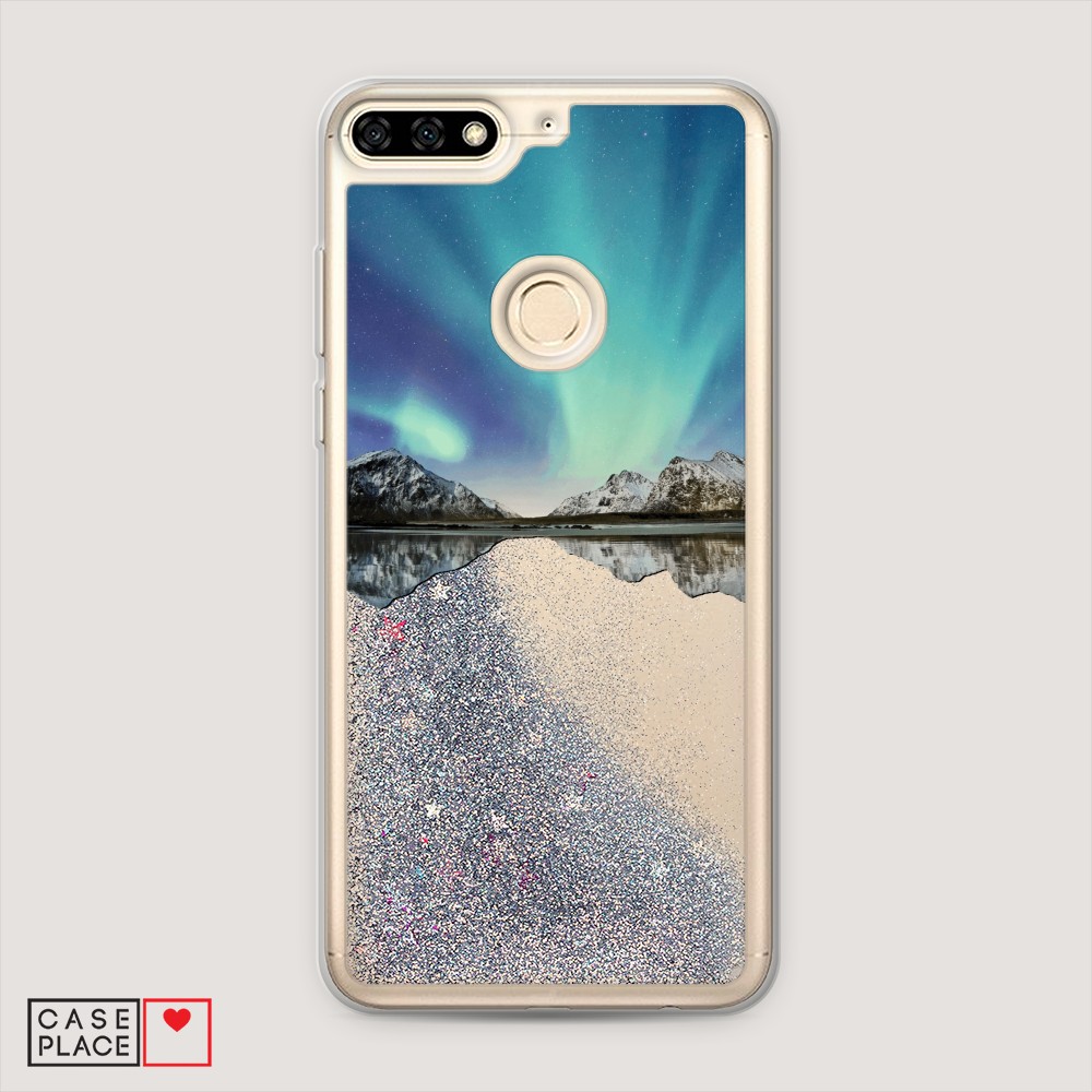 

Чехол Awog на Honor 7C/7A Pro/Y6 Prime 2018 "Горное озеро и сияние", Разноцветный, 64591-1