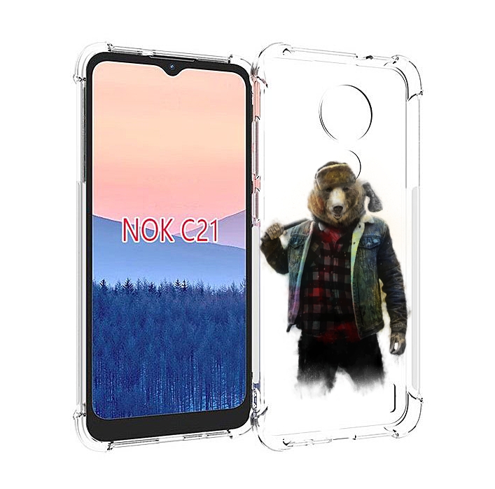 

Чехол MyPads медведь с топором для Nokia C21, Прозрачный, Tocco