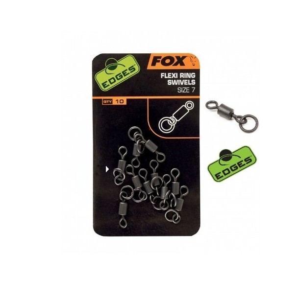 фото Рыболовный вертлюг fox edges flexi ring swivel 12 кг, 10 шт. foxx