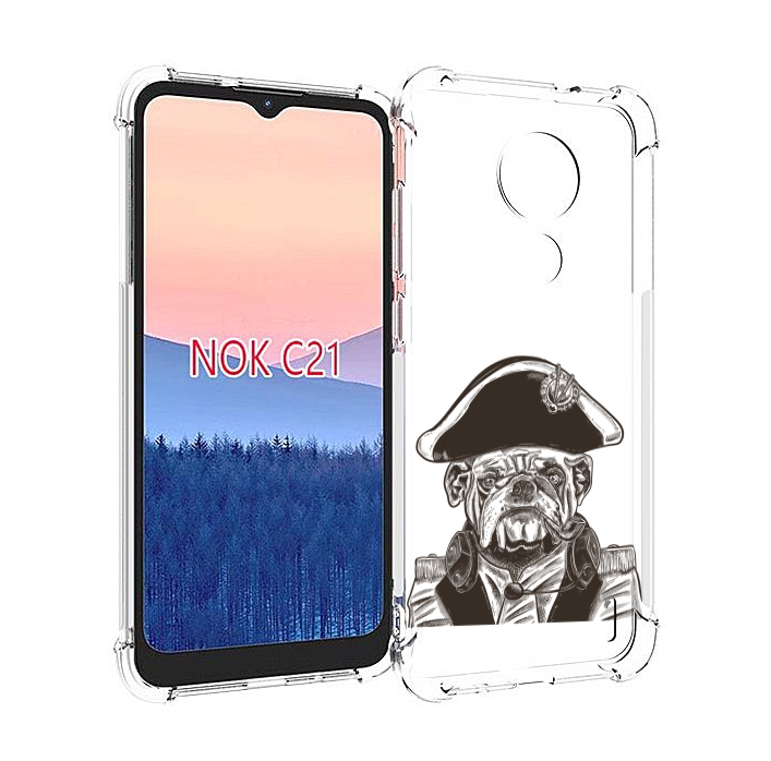 

Чехол MyPads мопс генерал для Nokia C21, Прозрачный, Tocco