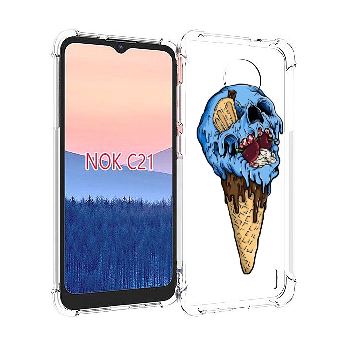 

Чехол MyPads мороженное череп для Nokia C21, Прозрачный, Tocco