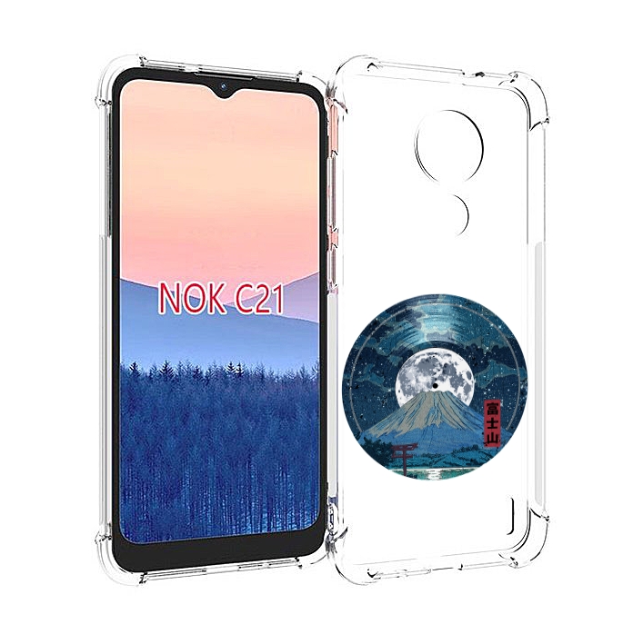 

Чехол MyPads нарисованная виниловая гора с луной для Nokia C21, Прозрачный, Tocco