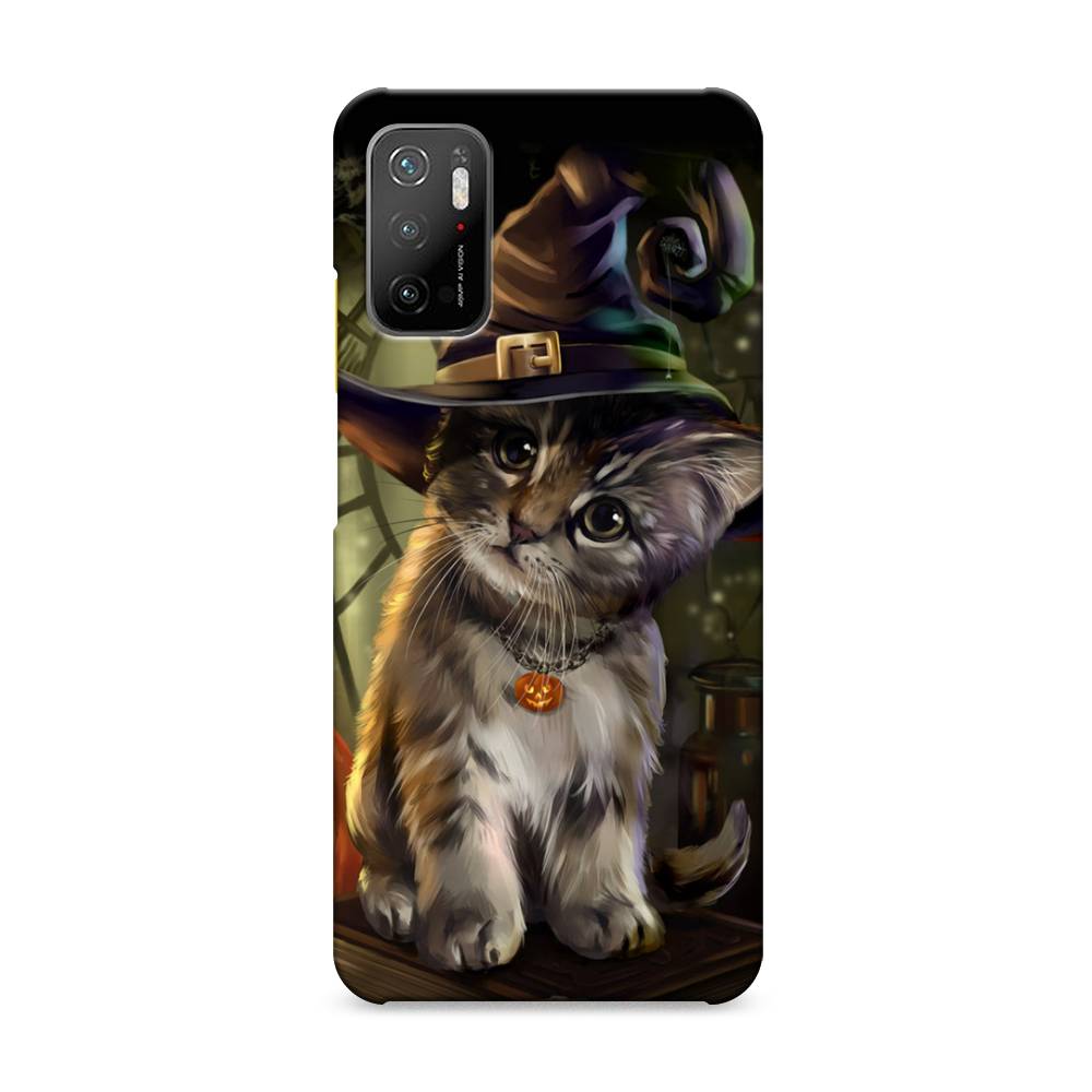 

Пластиковый чехол "Кот на Хэллоуин" на Xiaomi Poco M3 Pro, 311020-1