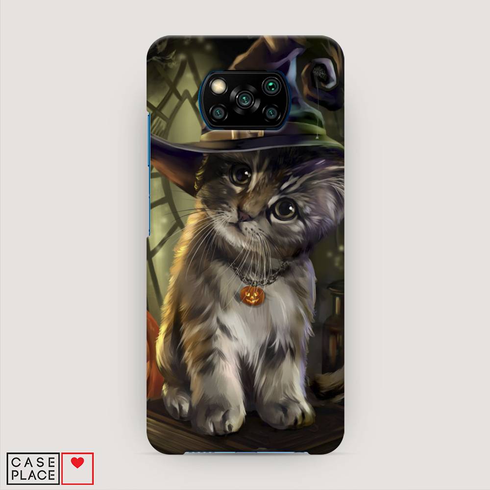 

Пластиковый чехол "Кот на Хэллоуин" на Xiaomi Poco X3 NFC, 39220-1