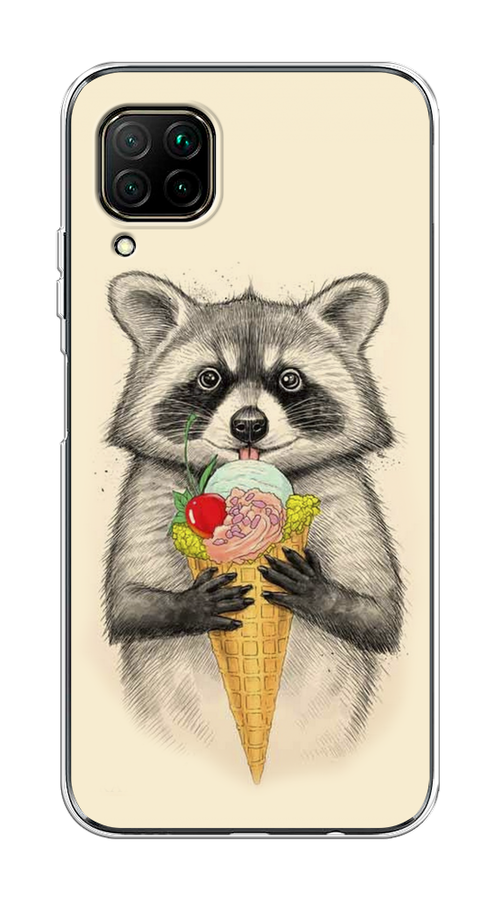 

Чехол Awog на Huawei Nova 7i "Енот с мороженым", Разноцветный, 611850-10
