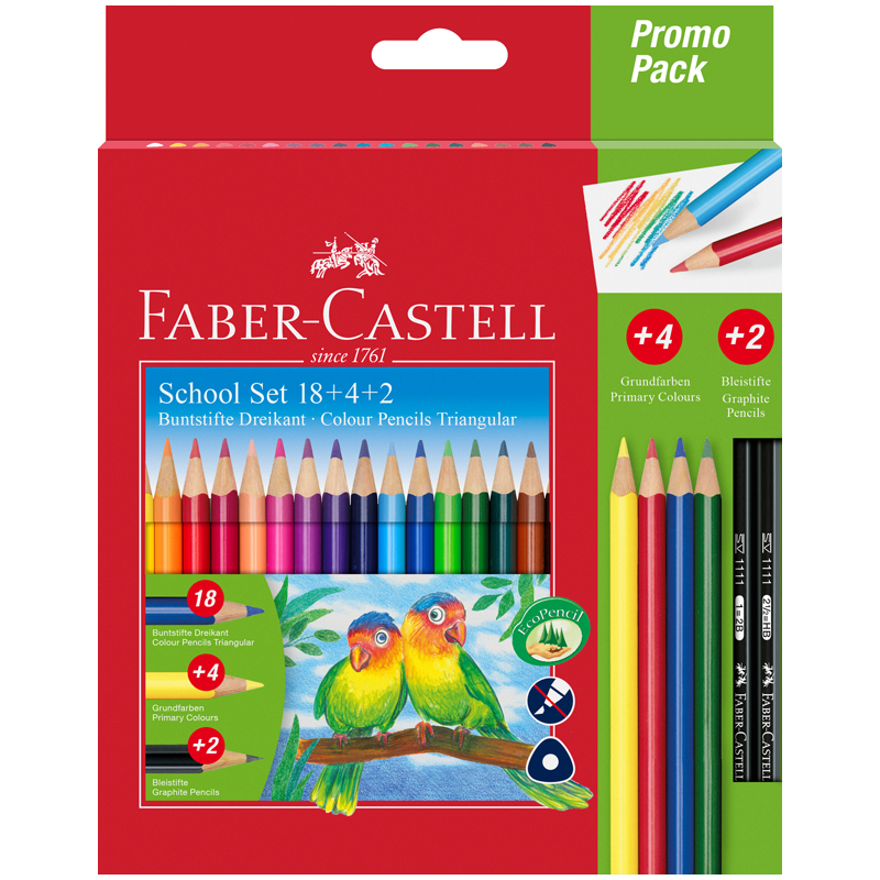Карандаши цветные Faber-Castell 18 цветов в картонном промо пенале 201597